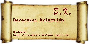 Derecskei Krisztián névjegykártya
